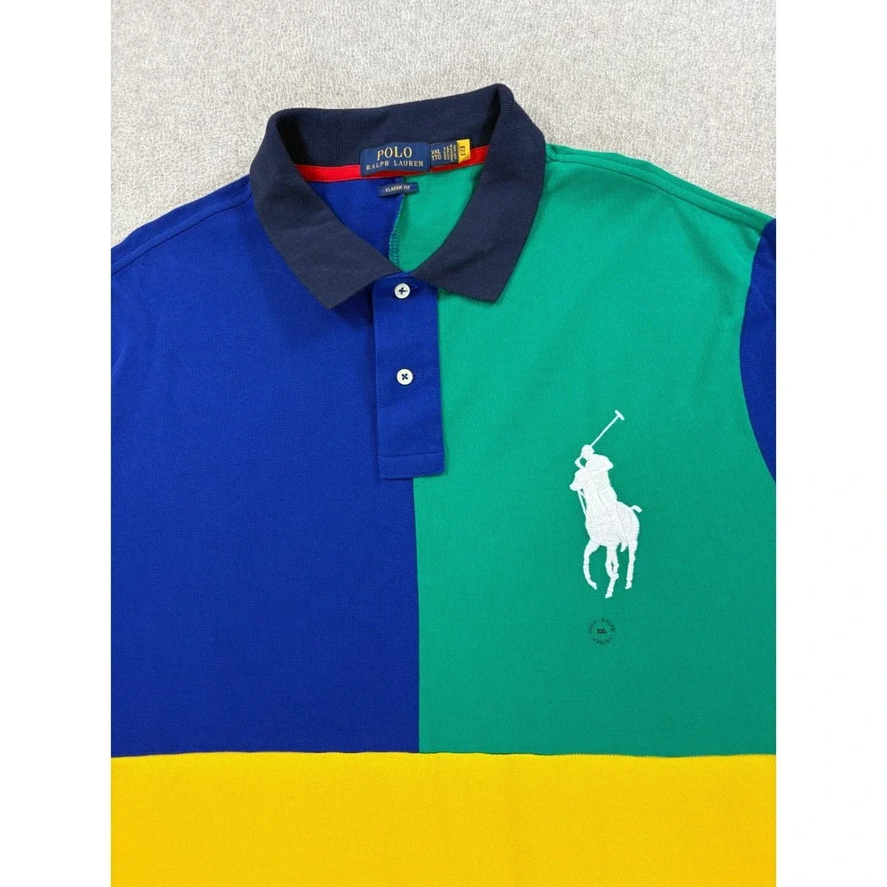 NWT Polo Ralph Lauren Color Block Short Sleeve Polo Shirt (Men's 2XL)